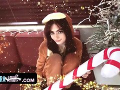 Hot Petite Girl In Costume Surprises Santa And Gets Spanked For Not Doing Her Duties
