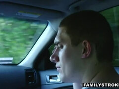 Blond, Sperm skott, Pikk, Bakfra, Familie, Synsvinkel, Tynn, Pupper