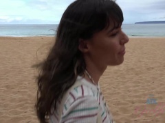 Amateur, Plage, Bikini, Sucer une bite, Exhib, De plein air, Chatte, Rasée