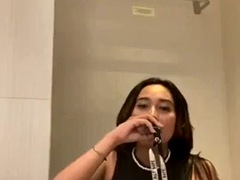 Indonesian Instagram celebrity likes to masturbate in the bathroom