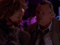 Ebony slut in fur coat