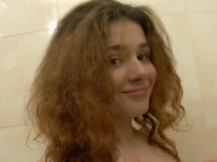 Sweet girl Kisa is playing with pussy in the bathroom