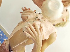 Cindy Behr gets messy in a sloppy and slippery fuck scene
