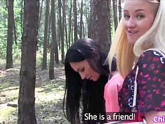 Amador amadora, Europeu, Lésbica, Ao ar livre cartaz de rua outdoor