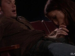 Ann Marie Rios cheats on her husband with a stud in a movie theatre