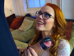 Grosse bite, Gros seins, Sucer une bite, Tir de sperme, Petite amie, Hd, Seins naturels, Rousse roux