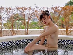 Thai model beauty Sowan hangs out with Playboy in a hot tub