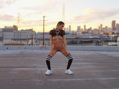 Perse, Isot tissit, Ruskeahiuksinen, Korkokengät, Italialainen, Itsetyydytys, Ulkona, Soolo