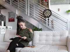 아기, 금발의, 오랄섹스, 옷입고하기, 깊은목구멍, 음경, 대단히, 여배우