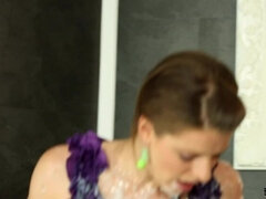 Tekintélyes didik, Szőke, Ondó fröcskölés, Kutya póz, Női, Bugyi, Egyedül, Begyek