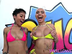 Leccata di culo, Grande cazzo, Brunetta, Schizzo di sborra, Facciale, Hardcore, Magra, Tette