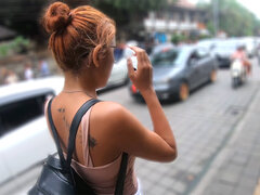 Trip to Bali with his big ass Thai GF