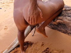 Anal, Playa, Culo grande, Al aire libre, Público, Solo