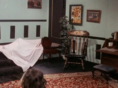 Horny retro chicks masturbate hairy cunts with vintage dildo before having classic threesome