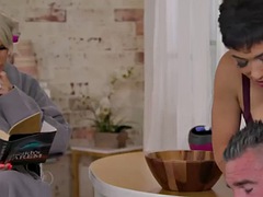 Stellung 69, Leie, Blasen, Paar, Hardcore, Milf, Öl, Titten