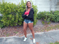 Amador amadora, Loiroa, Ébano negroa, Ao ar livre cartaz de rua outdoor, Pornô leve