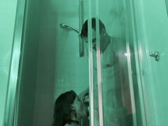 Enthousiasteling, Grote mammen, Pijpbeurt, Stel, Europees, Pools, Douche