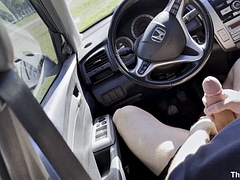 Grande cazzo, Macchina, Schizzo di sborra, Masturbazione, Pubblico, Magra, Solo, Ragazza