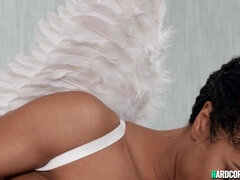 Chica, Negro, Erótico, Interracial, Lesbiana, Lamidas, Estrella porno, Strapon