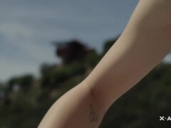 Blond, Brunette, Fingring, Hd, Lesbisk, Utendørs