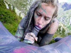 Tattooed alternative girl Lily Lu gets outdoor anal action in the Alps with Anuskatzz