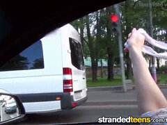 Watch teen's tight ass get pounded in the car POV-style!