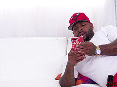 큰 음경, 흑인, 오랄섹스, 흑갈색 머리, 거대한 음경, 키스, 대단히, 괴물