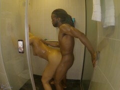 Cuarto de baño, Negro, Gordita, Gorda