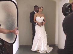 Sexy model Sophia Leone can�t resist black modeling partner