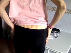 Amatoriale, Grande cazzo, Bionda, Schizzo di sborra, Latina, Lingerie, Masturbazione, Donna con pene