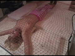 Bound and ballgagged babe fish-trapped