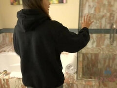 Spiaggia, Bikini, Brunetta, Fidanzata, Punto di vista pov, Doccia, Calzini, Tette