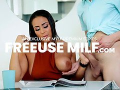 Gorgeous Milf Slut Jumps On Her Stepson And Makes Him Cum Inside Her Mature Pussy