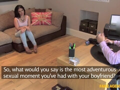 Fake Agent UK - Cute Darkhaired Babe Cheats On Boyfriend For A Taste Of Agent's One-Eyed Snake 1 - Hannah (hanna)