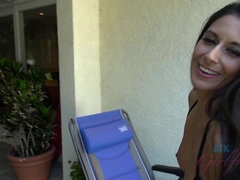 Amatőr, Fürdő ruha, Gesztenyebarna, Ujjazás, Nagylány, Szabadban, Nuni, Ribanc