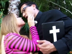 Velike joške, Blondinka, Fafanje, Kurac, Doggystyle, Orgazem, Jahanje, Obrito