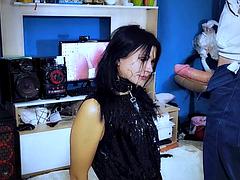 Sadomasochismus, Viele männer bespritzen eine frau, Auto, Aufs gesicht abspritzen, Hardcore, Leder, Russisch, Ehefrau