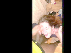 Big black cock, facial, oral pleasure