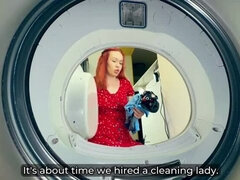 Stepmom Stuck in Washer Gets Fucked Hard by Stepson - Creampie Finish