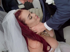 Man catches bride alone and shoves pecker in lecher's holes