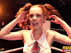 FAKEhub Originals Teen Machine Vs Bulldozer in wild and crazy wrestling