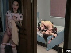 Schlafzimmer, Grosser arsch, Grosser schwanz, Blasen, Braunhaarige, Natürlichen titten, Jungendliche (18+), Titten