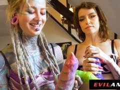 Busty anal teen threesome, electric sex toys, anal