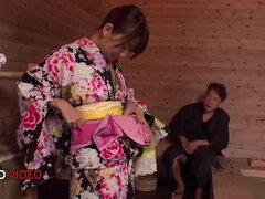 Hot Japanese Stepmom Sauna Sex with Creampie Finish