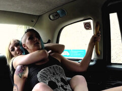Two girls go to town on each other in the cab