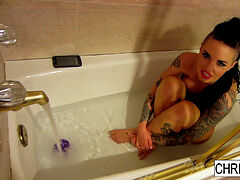 makeup apartment bath BTS With Sexy Christy Mack