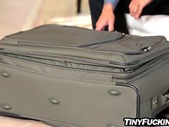 Small stunner in suitcase wtf fucks some giant cock