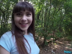 Some stranger with a video camera fucks a 18 y.o. sweet teen in the woods