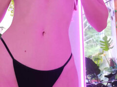 Amateur, Blonde, Femelle, Masturbation, Nue, Chatte, Maigrichonne, Nénés