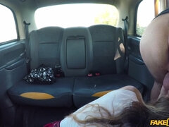 Kylie Nymphette enjoys oral sex in the cab